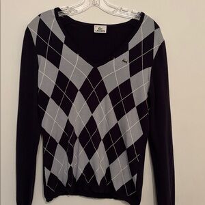 Lacoste Navy and Light blueArgyle V-Neck Sweater